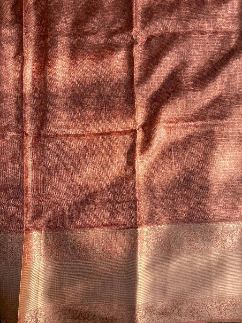 Backside of Multi Kota Doriya saree with gold border
