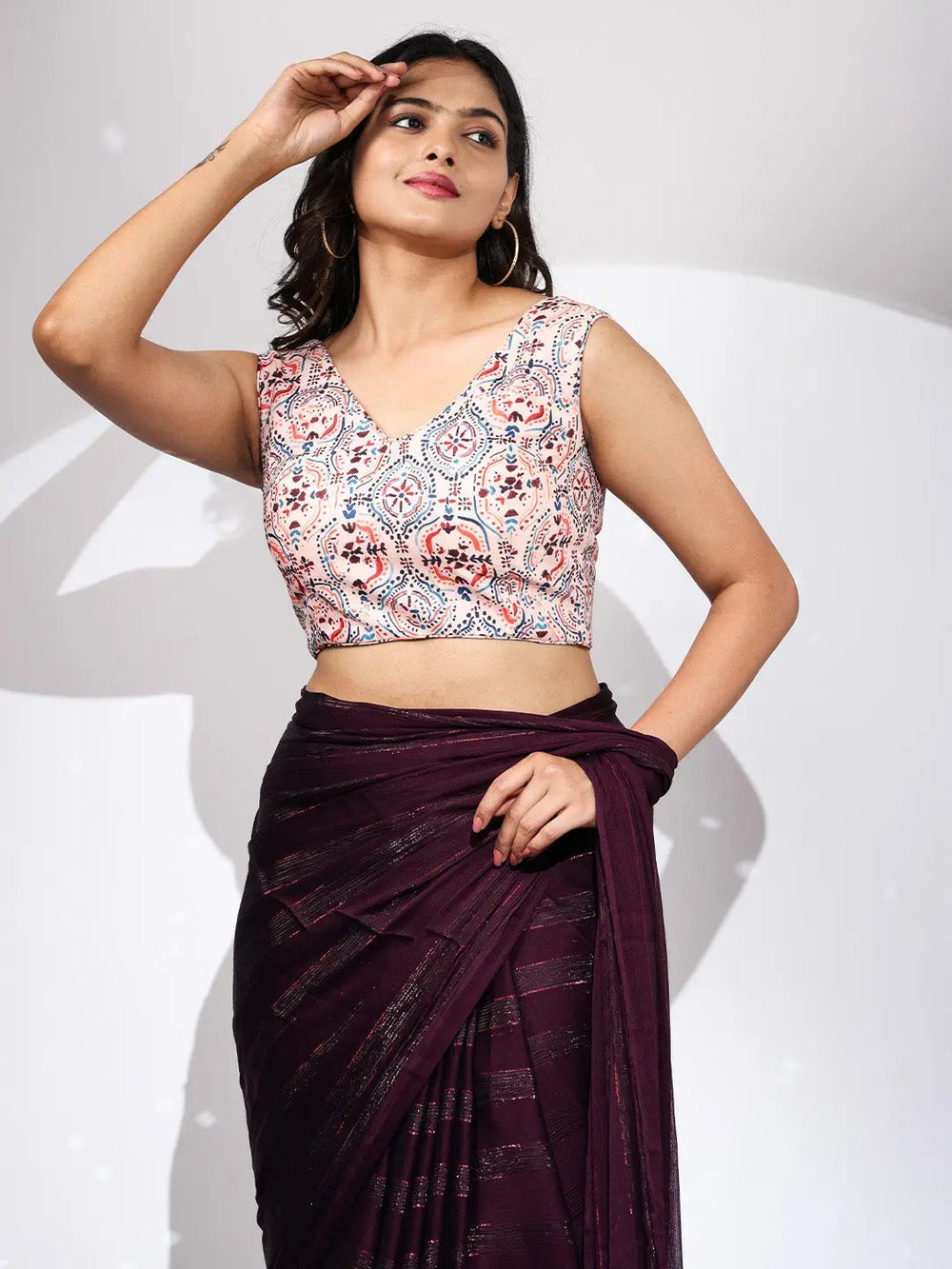 Pure Chiffon Dual Tone Designer Saree 