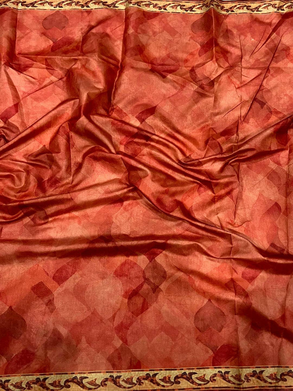 Red Soft Dola Silk Printed Saree

