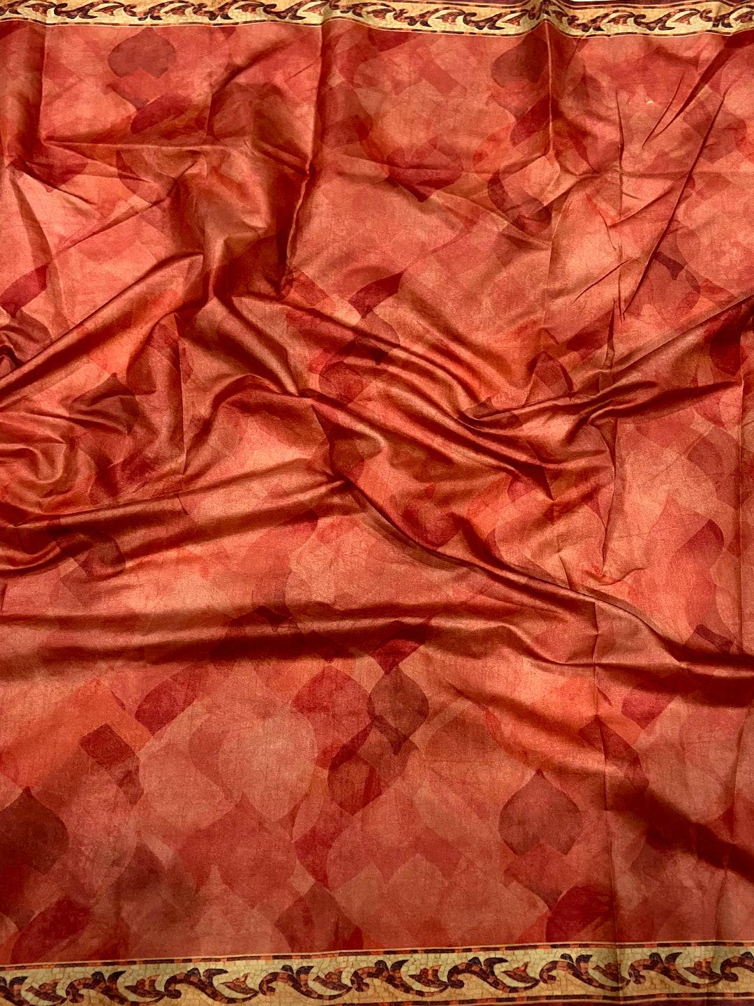 Red Soft Dola Silk Printed Saree

