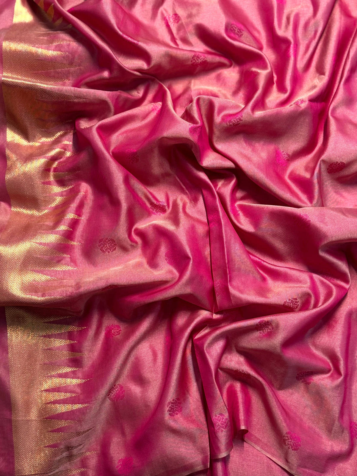 Chiku Copper Radiance Katan Silk Saree