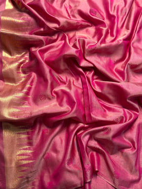 Chiku Copper Radiance Katan Silk Saree