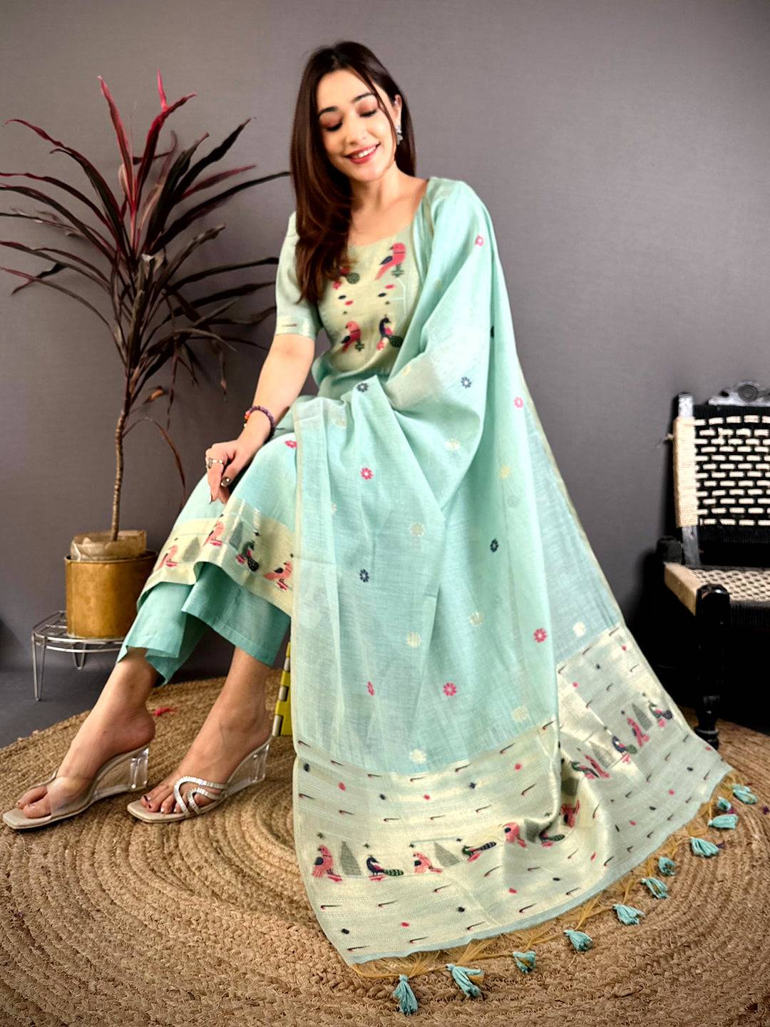 Royal Aqua Mul Cotton Dress