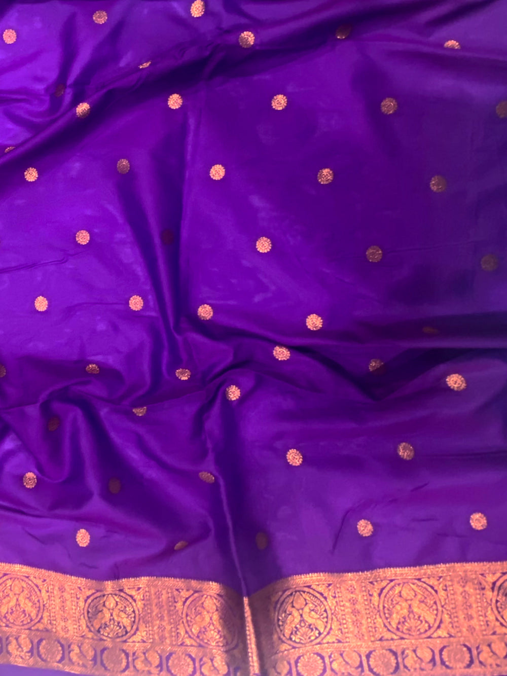 Blue Peacock Feather Paithani Soft Silk Saree