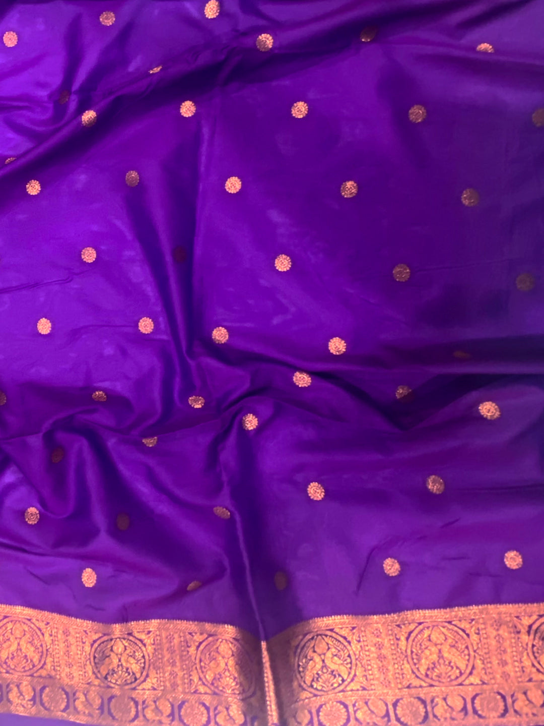Blue Peacock Feather Paithani Soft Silk Saree