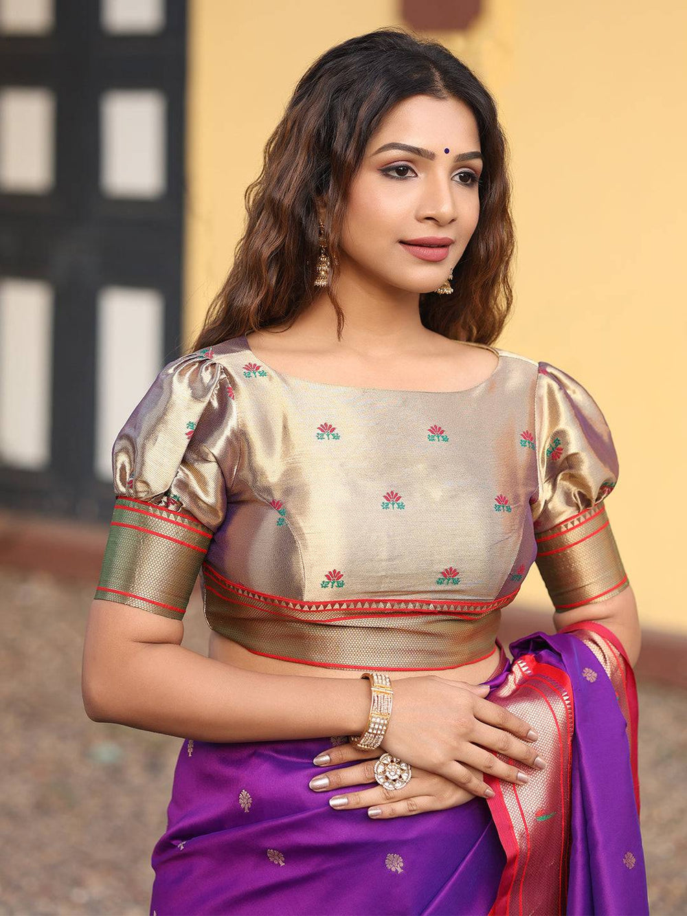 Stylish Purple Colour Yeola Paithani Saree with Zari Weaving