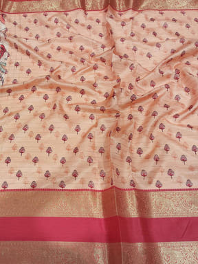Ethereal Pink Kalamkari Printed Saree

