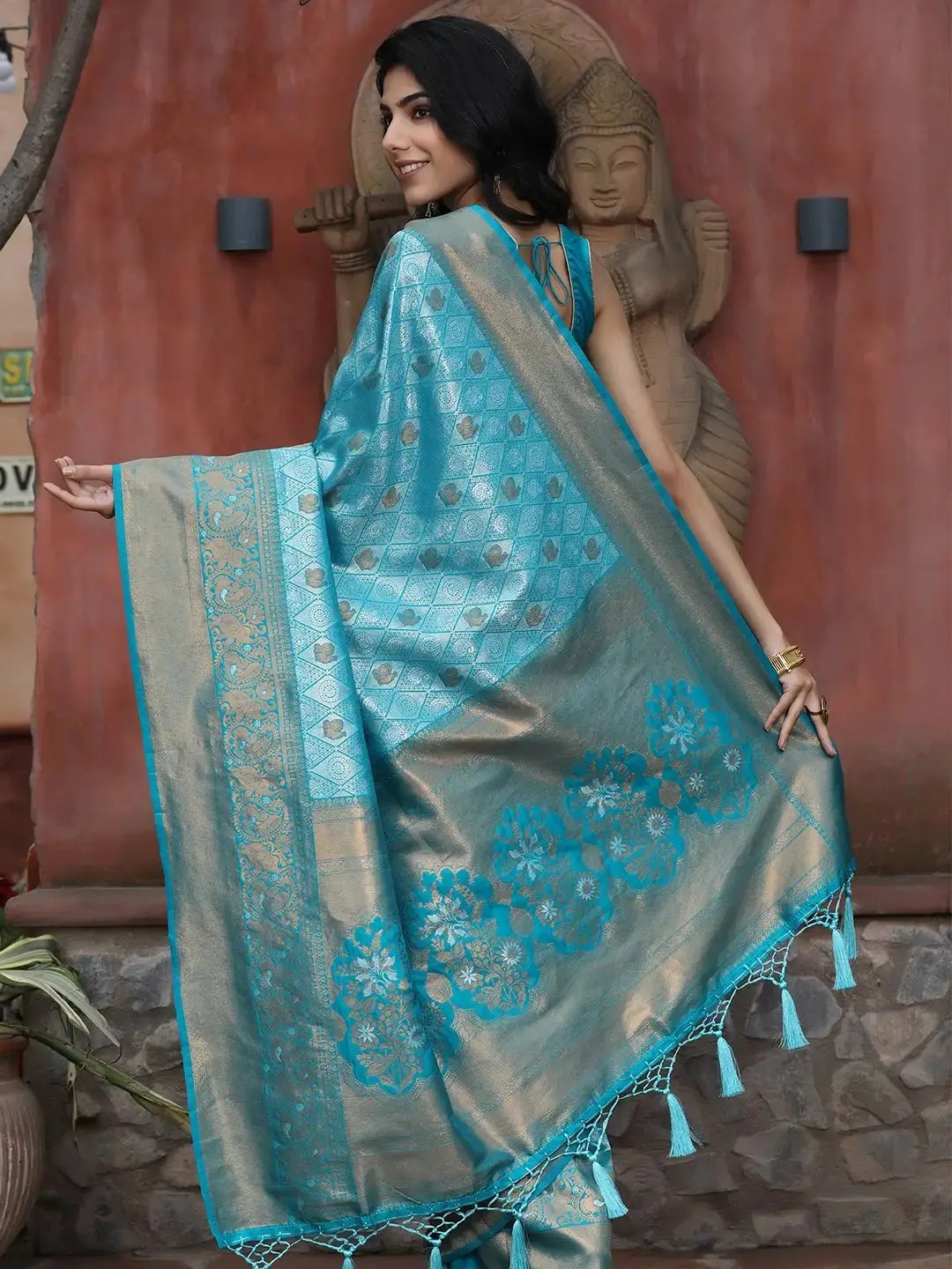 Kanjivaram Silk Saree with Zari Work