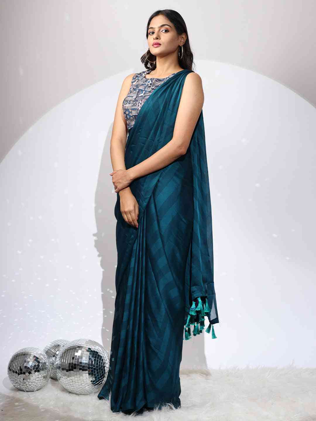 Pure Chiffon Dual Tone Designer Saree 