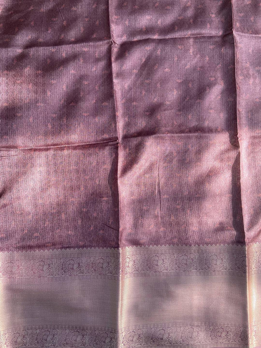 Olive Kota Doriya saree with subtle floral and gold border design