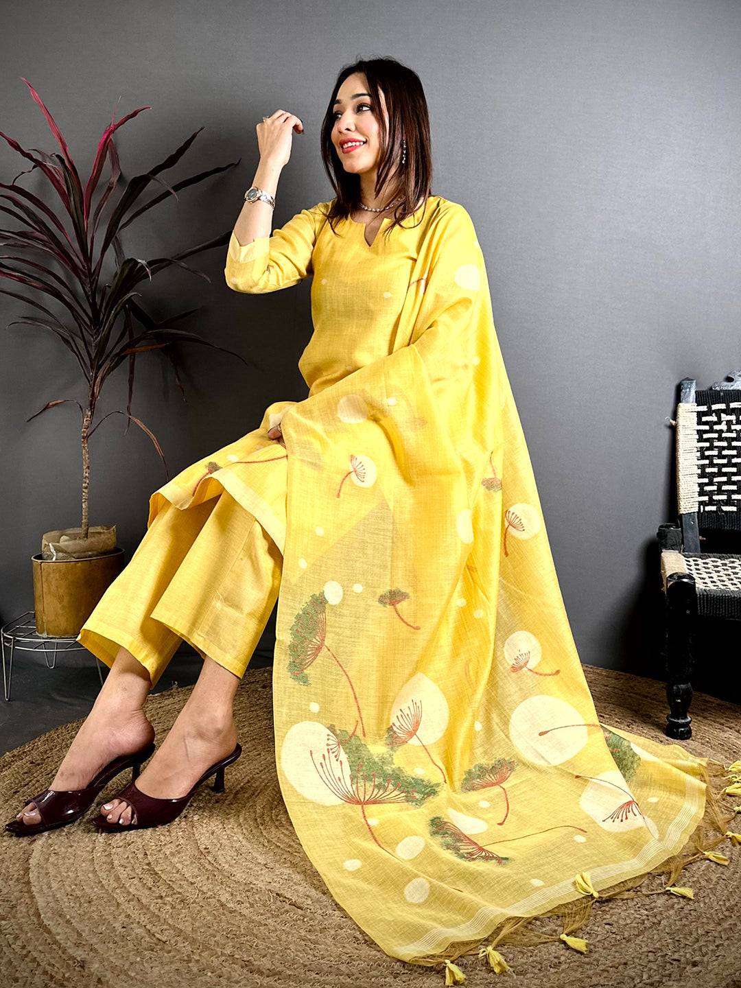 Graceful Weave Mul Cotton Dress