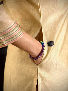 Opulent Beige Floral Cotton Dress