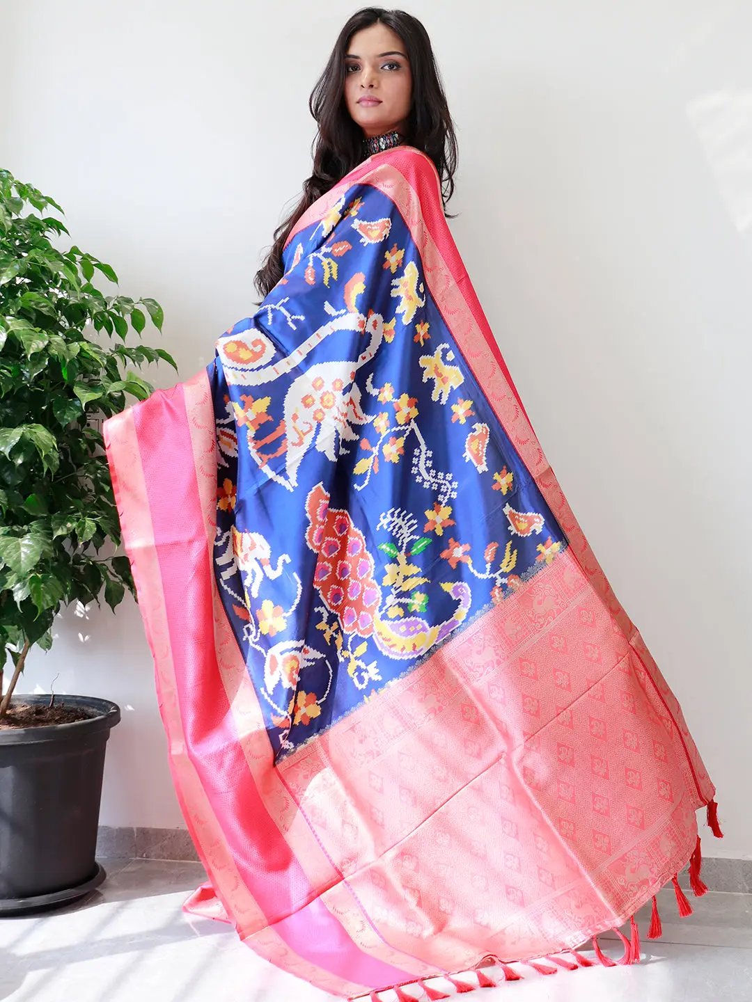 Soft Silk Gadwal Border Pochampally Print Saree