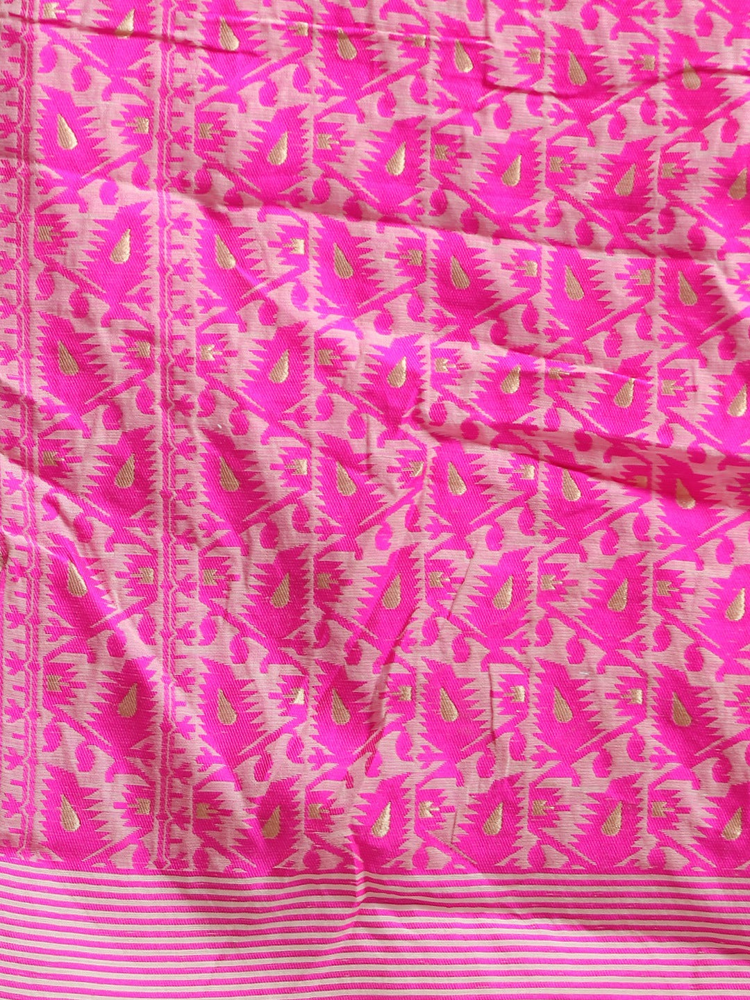  Jamdani Rani Colour Woven Silk Cotton Saree