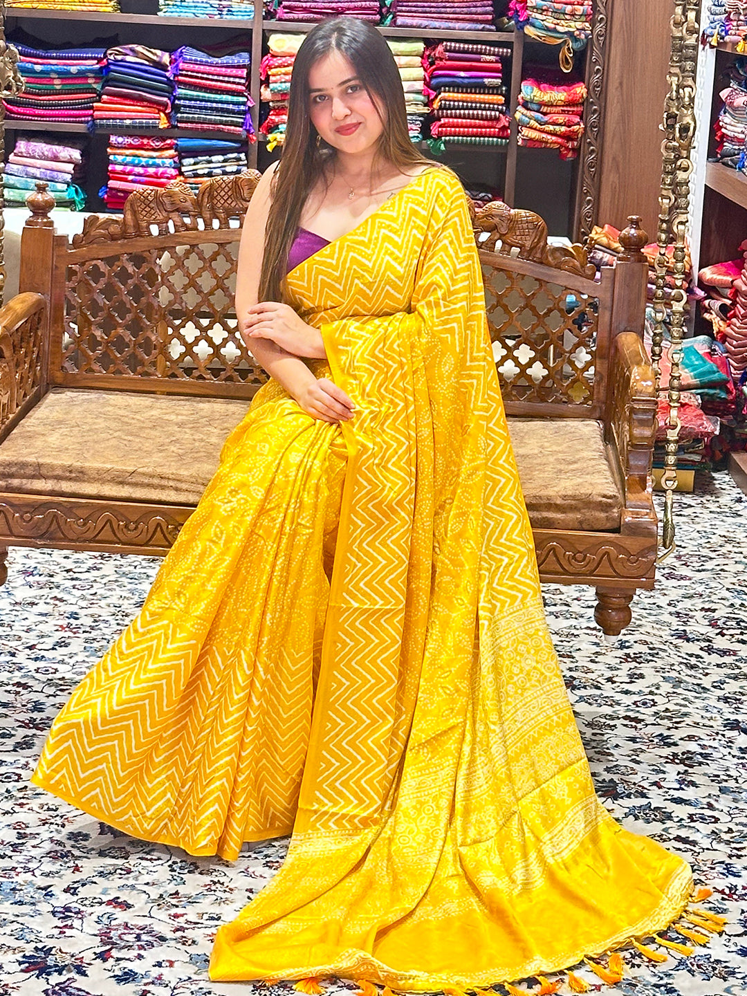Exclusive Manipuri Silk Saree with Foil Print