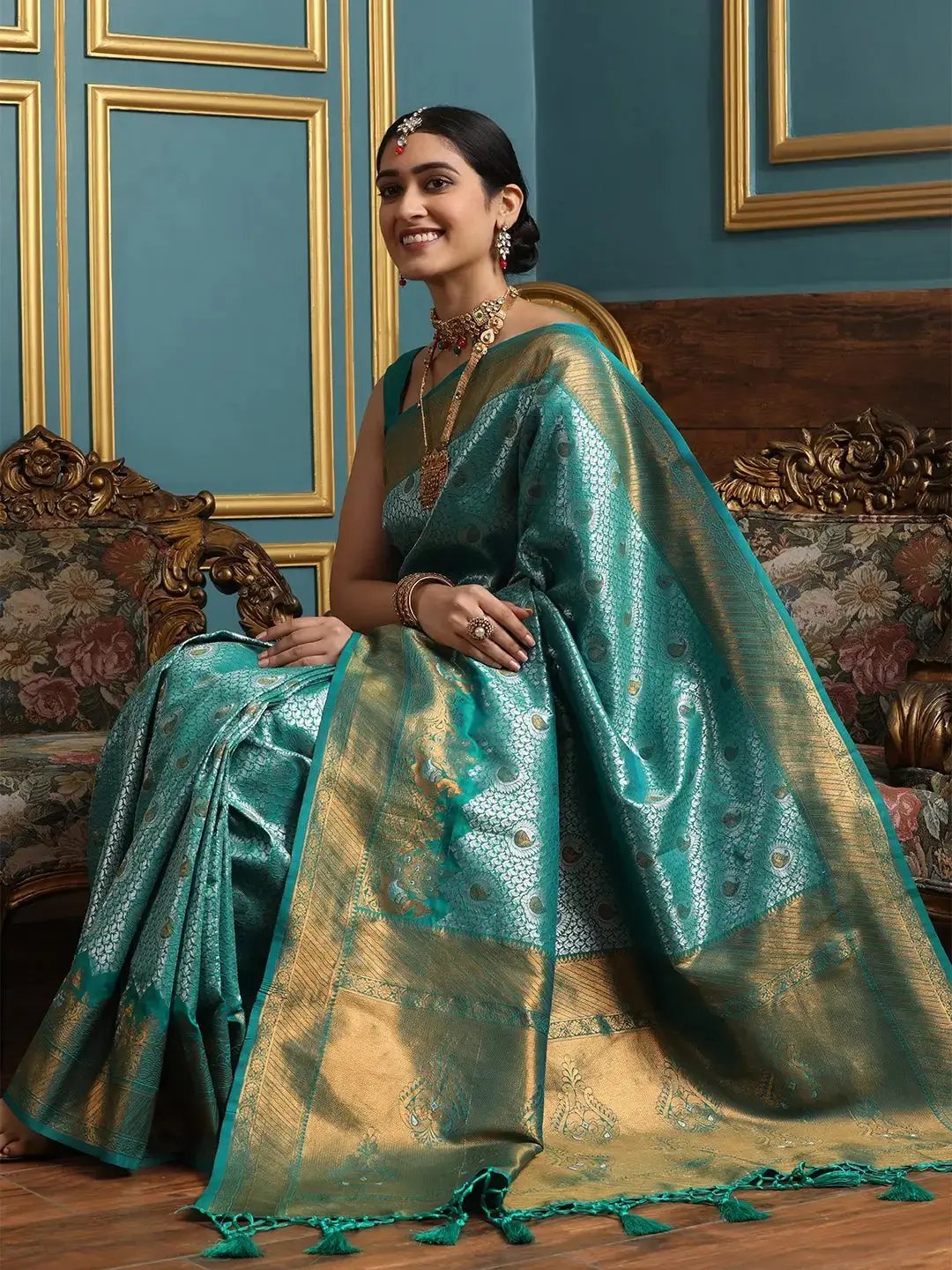 Kanjivaram Silk Saree with Zari Work 