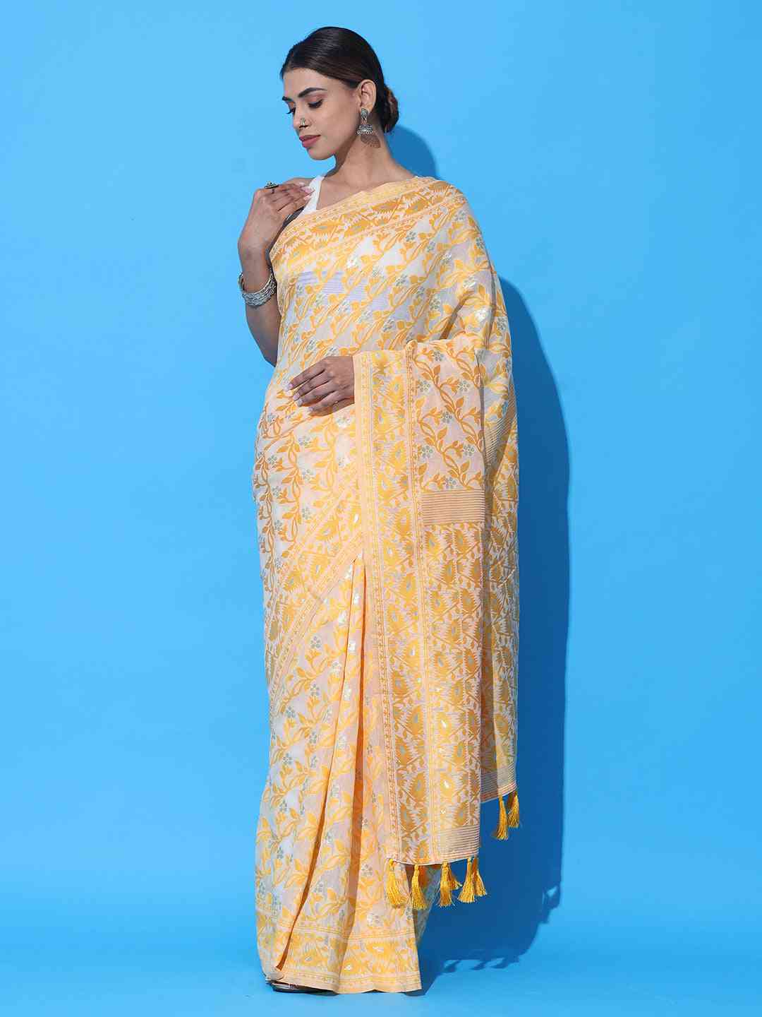  Dhakai Jamdani Cotton Silk Saree