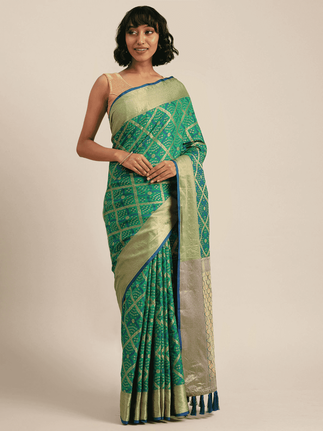 Beautiful Banarasi Patola Silk Saree With Zari Work