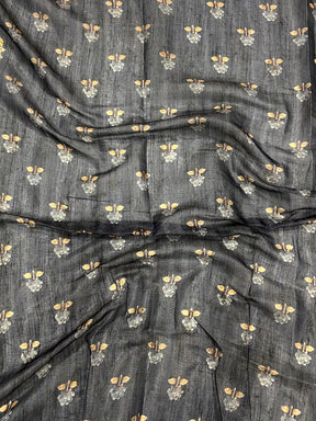 Black Tissue Chanderi Kalamkari Saree