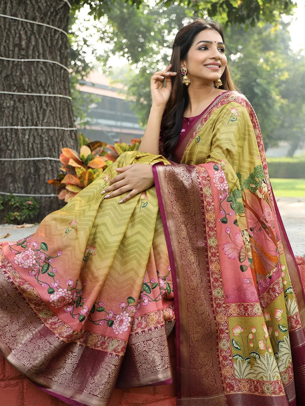  Light Green Colour Viscose Dola Silk Saree
