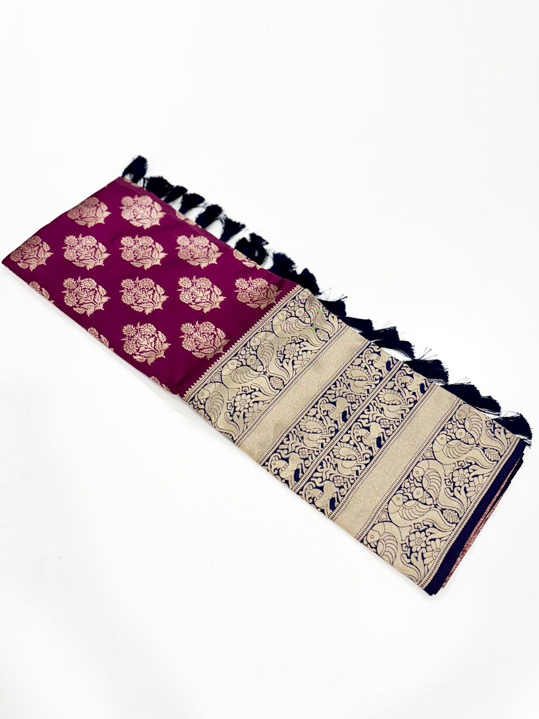 Radiant Wine Woven Design Banarasi Saree