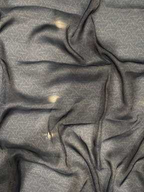 Textured fabric detail of Navy Batik Print Saree