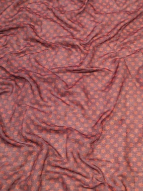 Close-up of fabric with intricate kalamkari print design