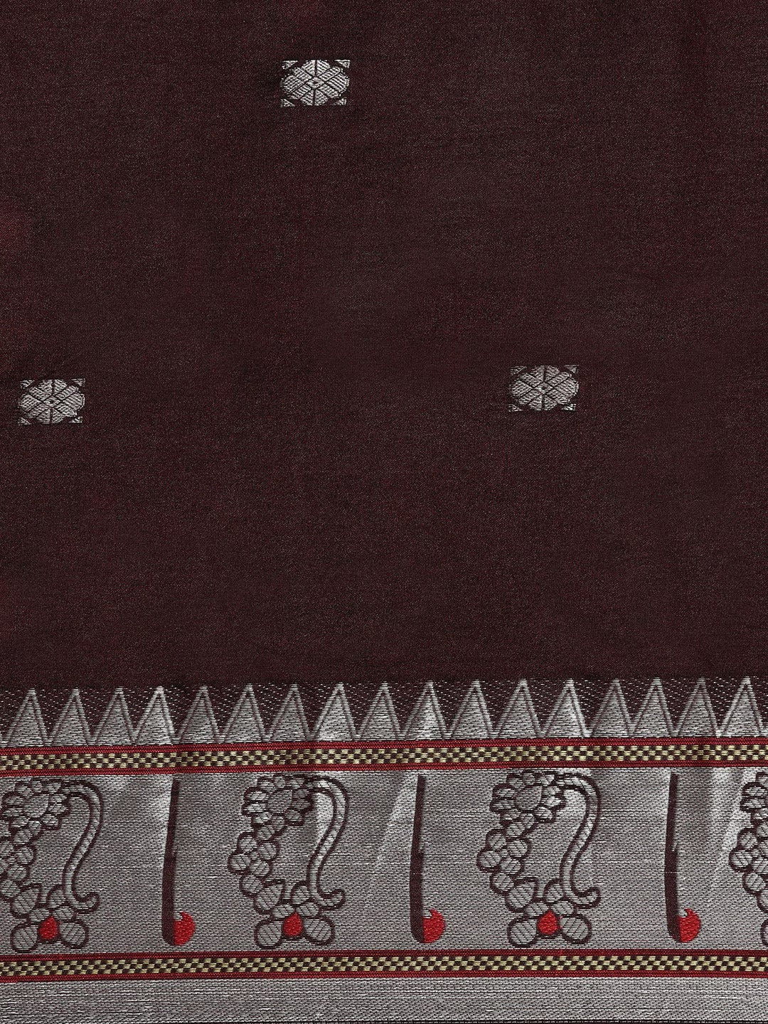 Brown Colour Zari Silk Cotton Paithani Saree