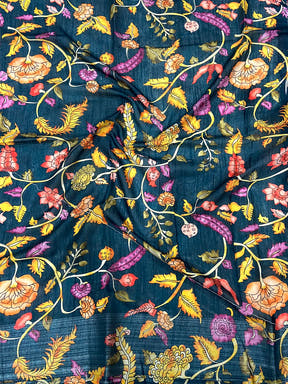 Red Linen Kalamkari Print Saree