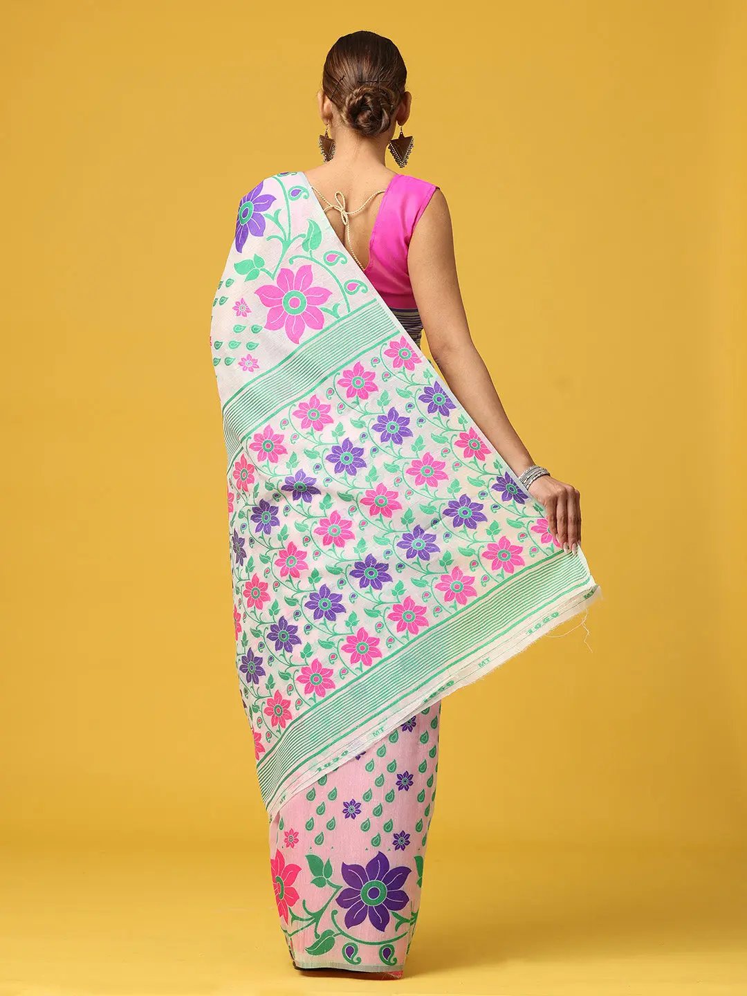 Dhakai Jamdani Light Weight Cotton Silk Saree