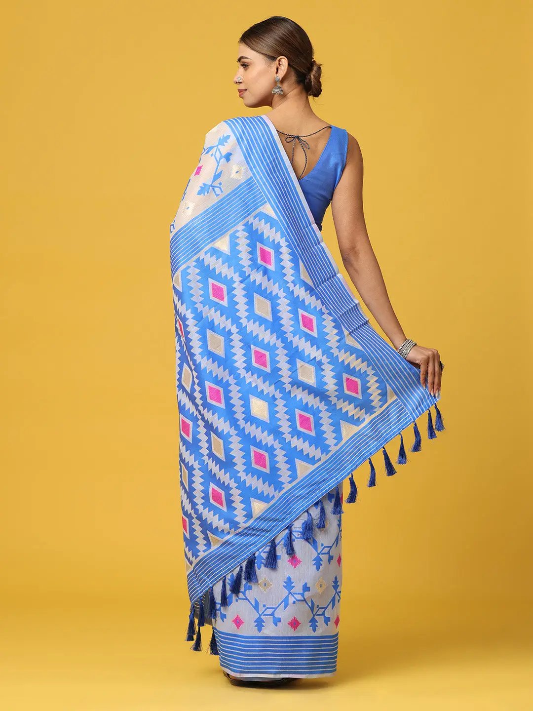  Dhakai Jamdani Cotton Silk Saree