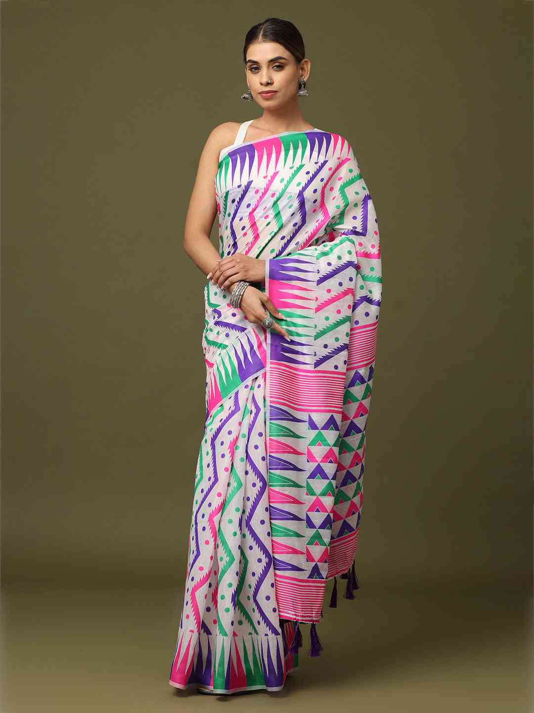  Dhakai Jamdani Cotton Silk Saree
