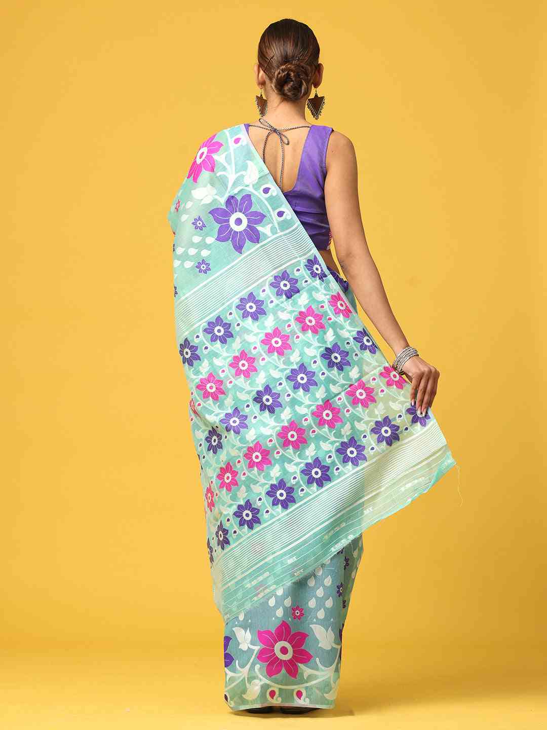 Dhakai Jamdani Light Weight Cotton Silk Saree