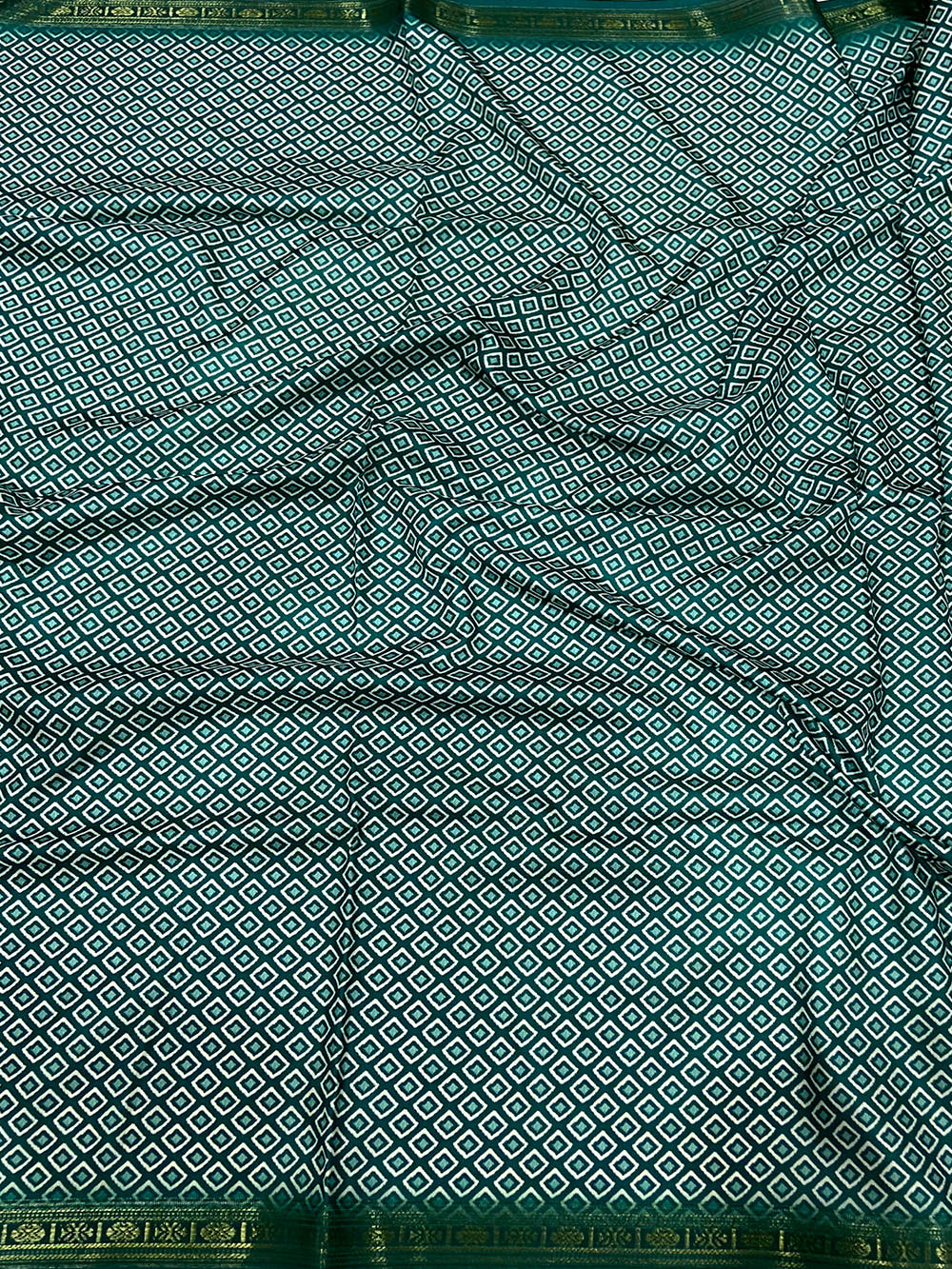 Sky Blue Jungle Printed Silk Saree