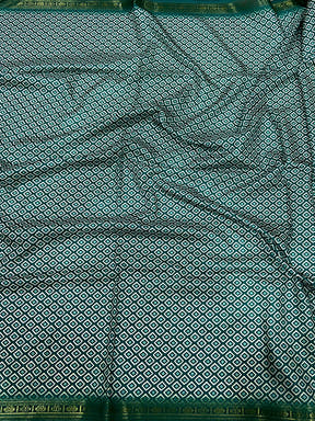 Sky Blue Jungle Printed Silk Saree