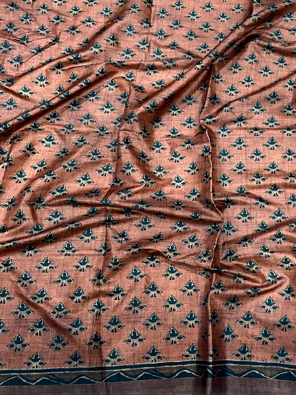 Brown Soft Dola Silk Printed Saree