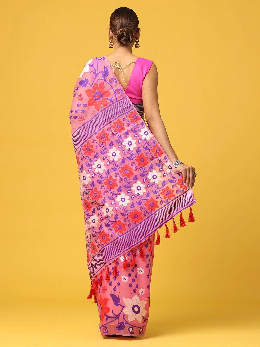 Dhakai Jamdani Light Weight Cotton Silk Saree