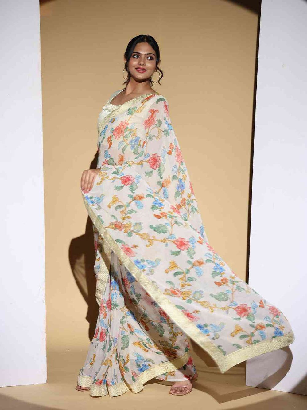  Soft Georgette Multi Colored Saree