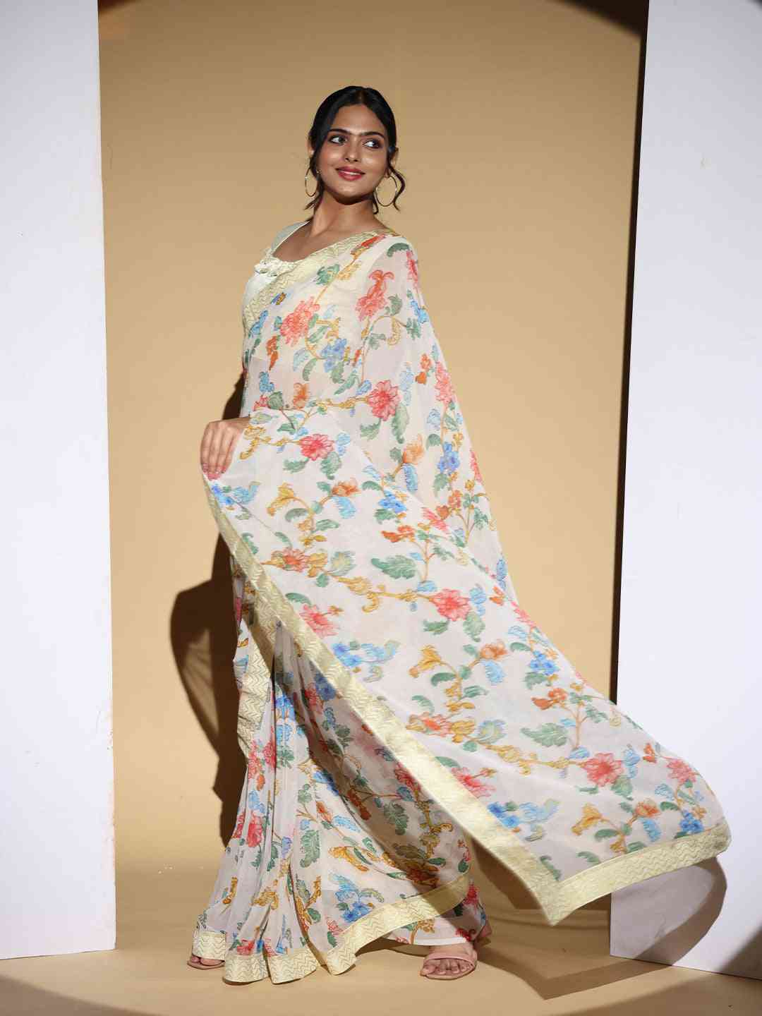 Soft Georgette Multi Colored Saree