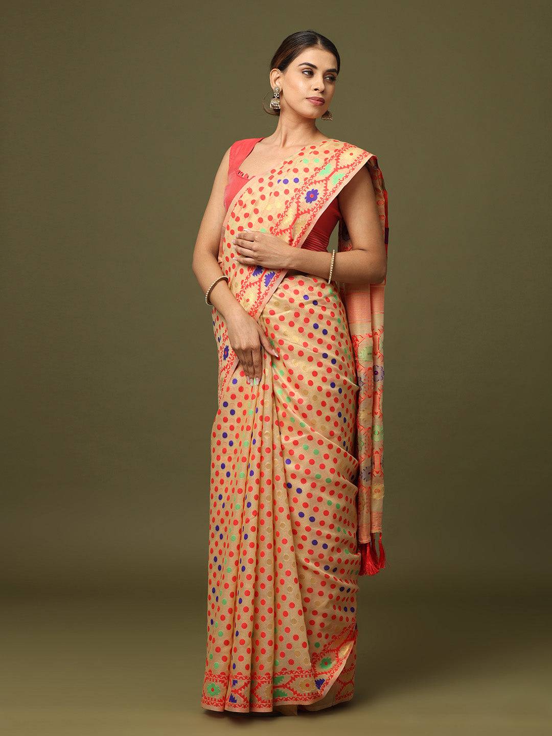  Dhakai Jamdani Cotton Silk Saree