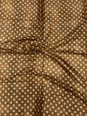Beige Zari Tussar Floral Print Saree