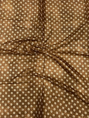 Beige Zari Tussar Floral Print Saree