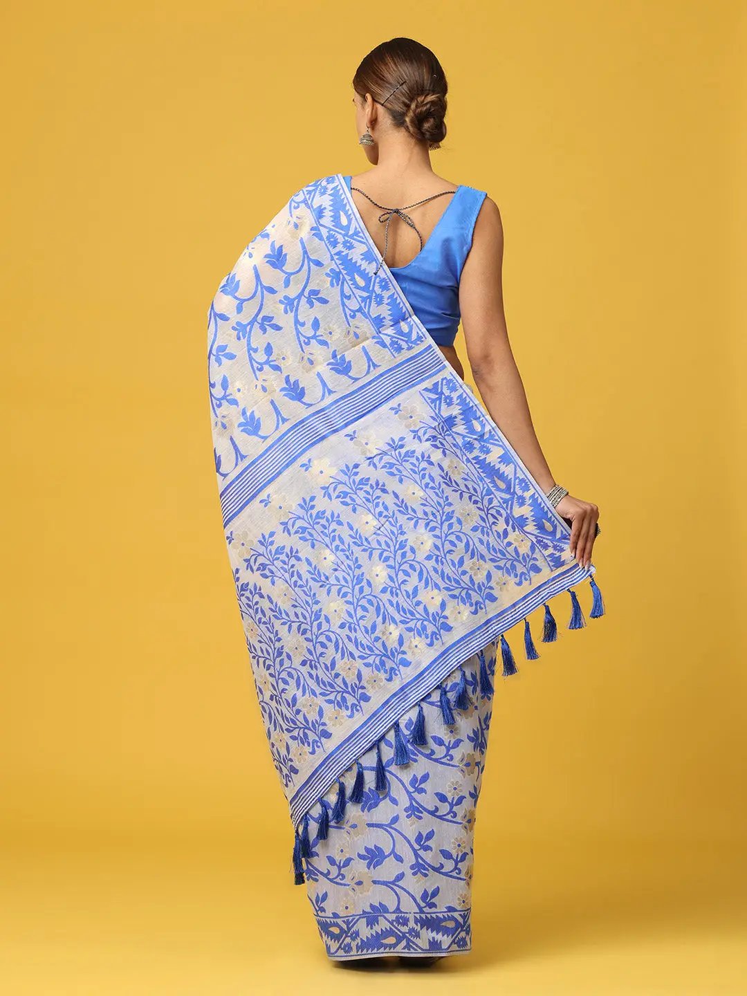  Dhakai Jamdani Cotton Silk Saree