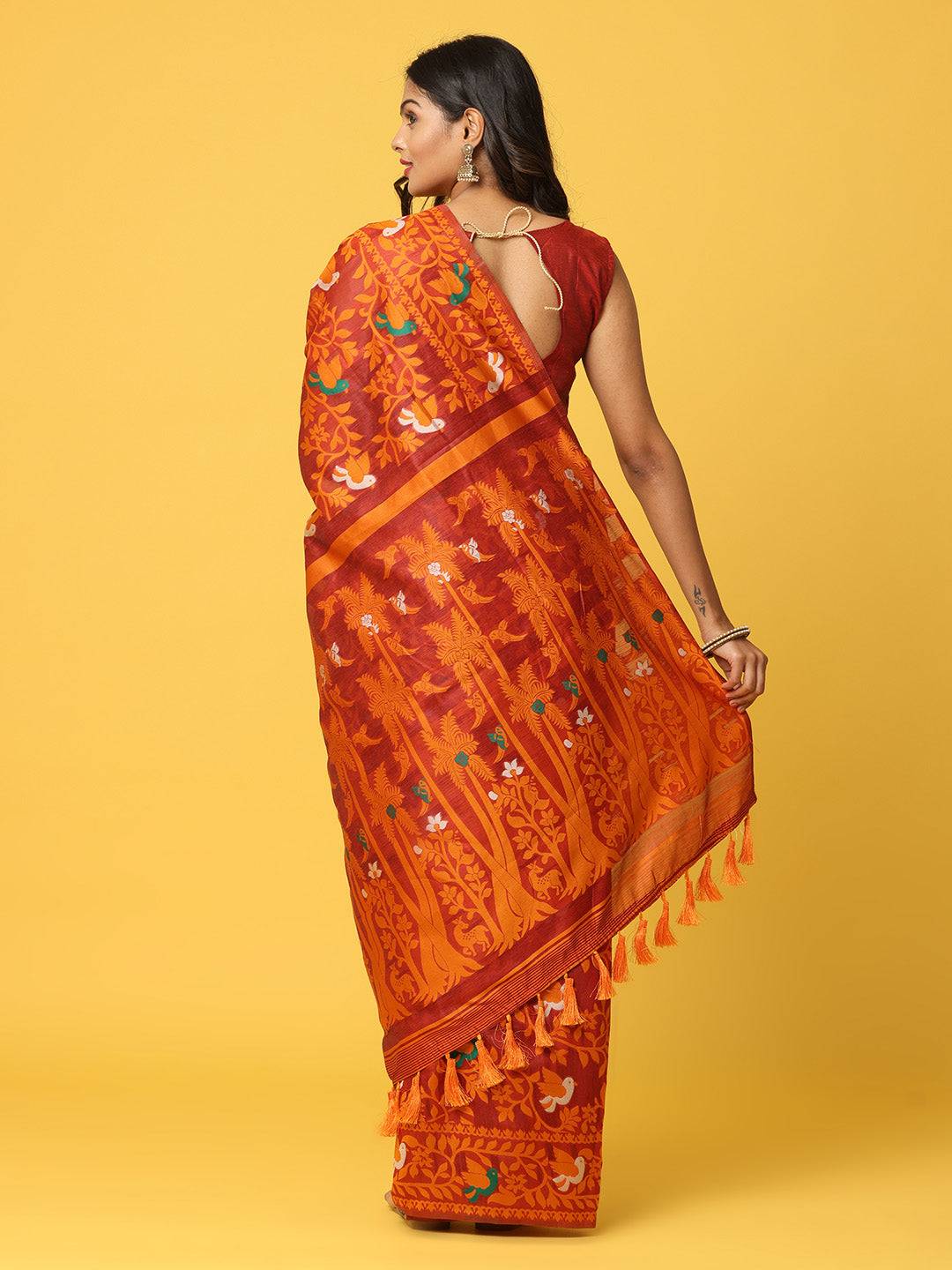  Dhakai Jamdani Cotton Silk Saree