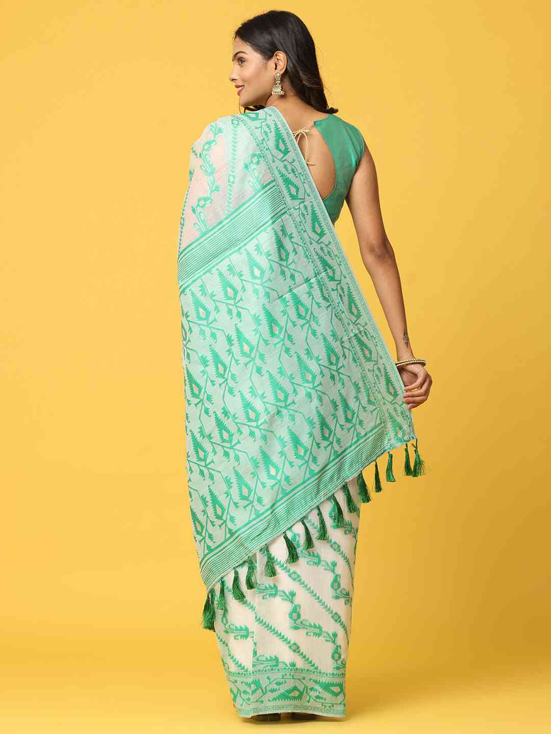  Dhakai Jamdani Cotton Silk Saree