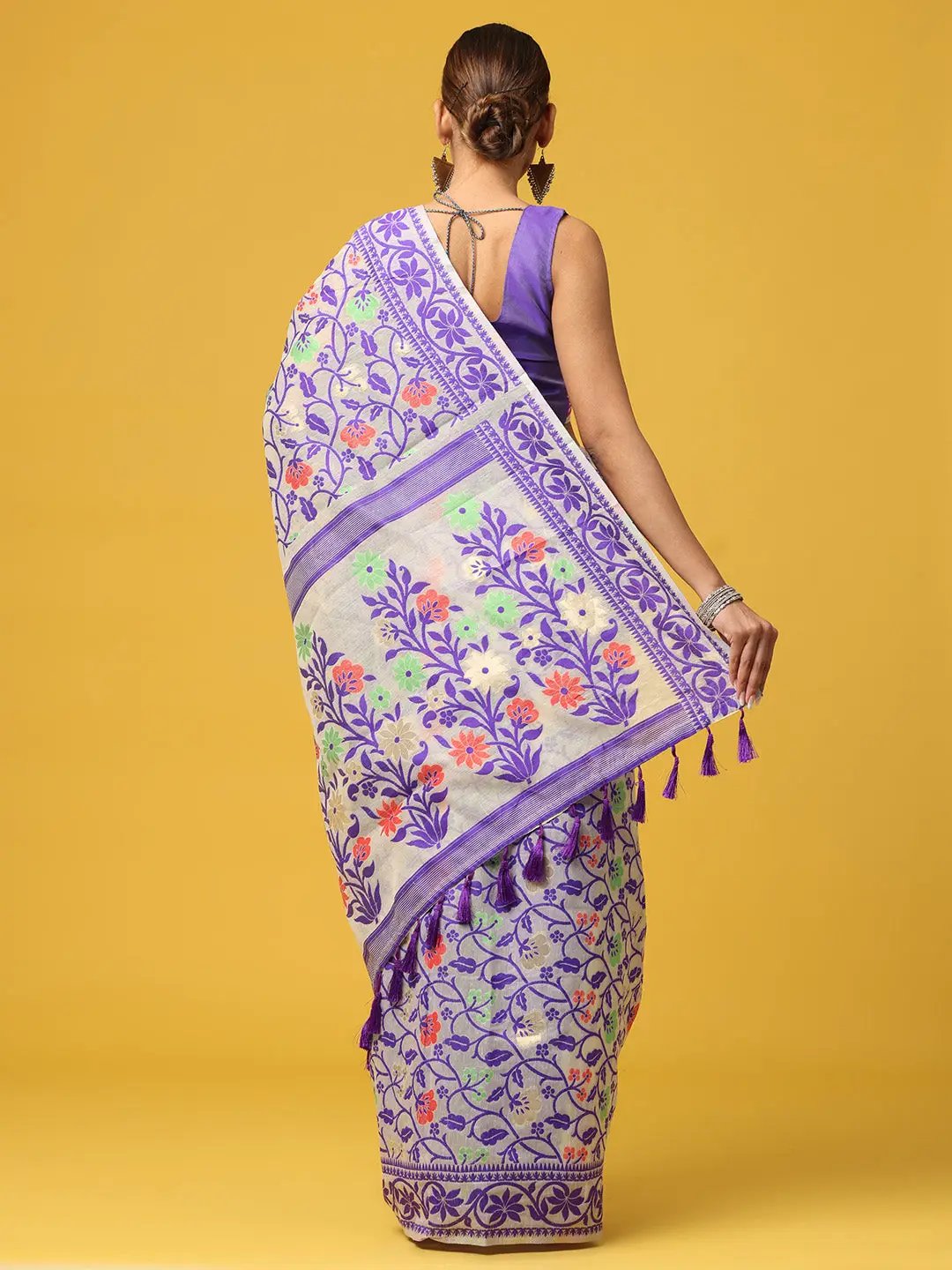  Dhakai Jamdani Cotton Silk Saree