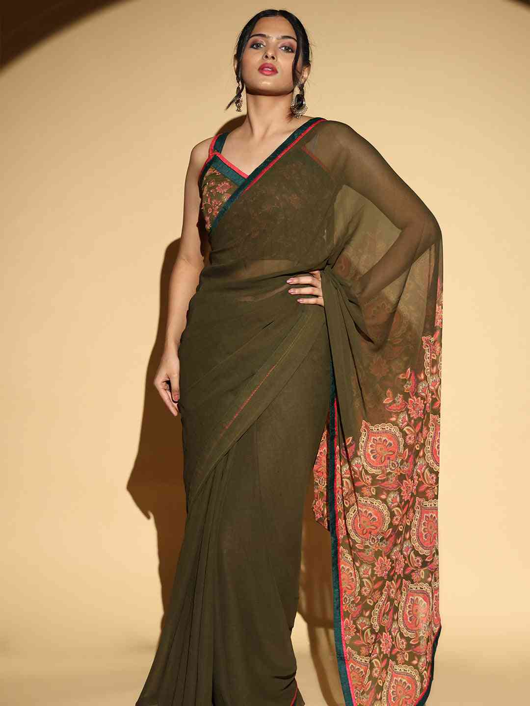  Soft Georgette Multi Colored Saree