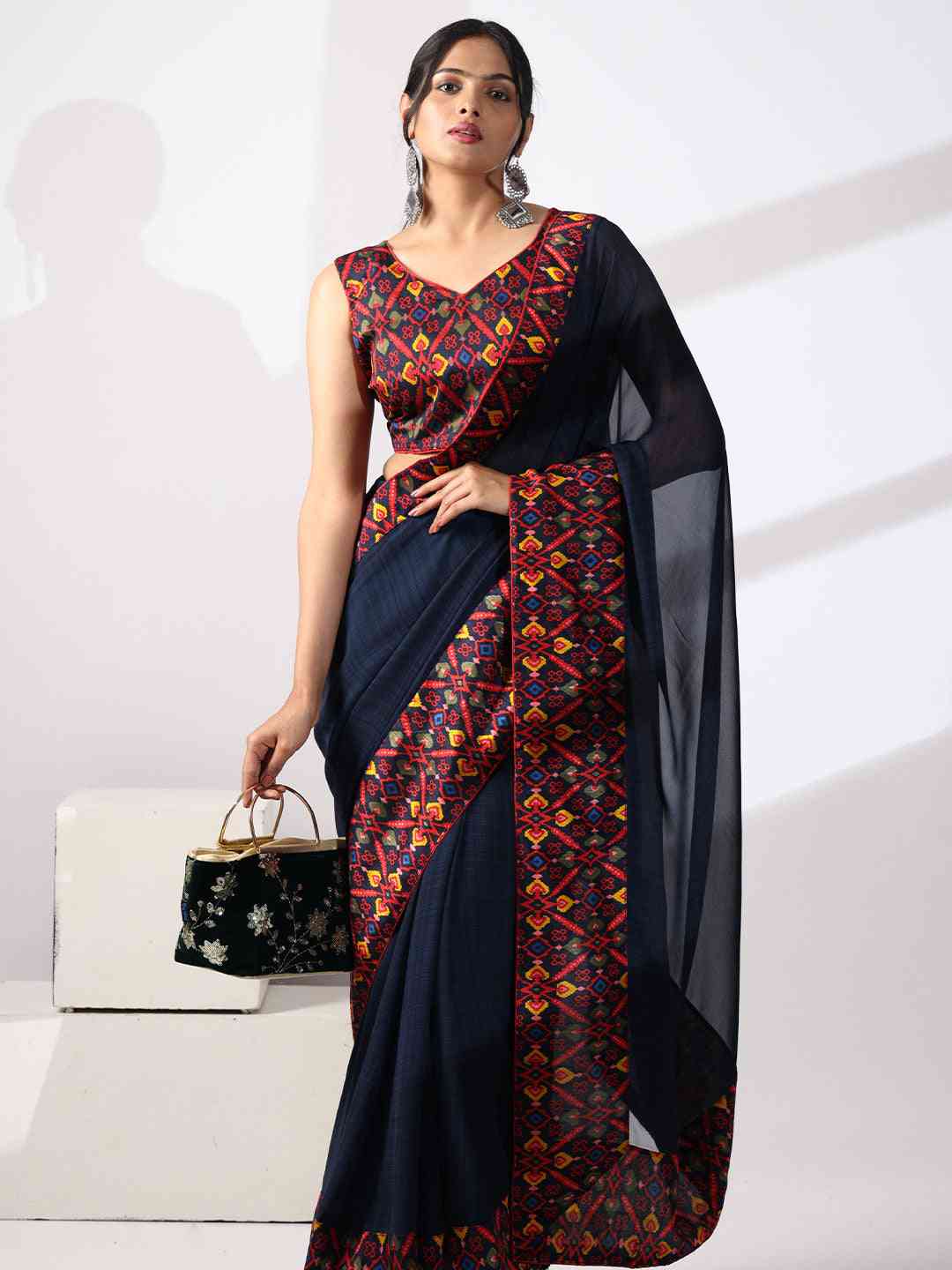  Soft Georgette Multi Colored Saree