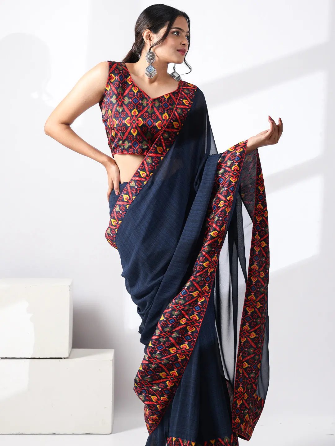  Soft Georgette Multi Colored Saree