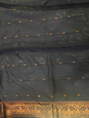 Pista Kanjivaram Tissue Saree With Gold Zari Weaving